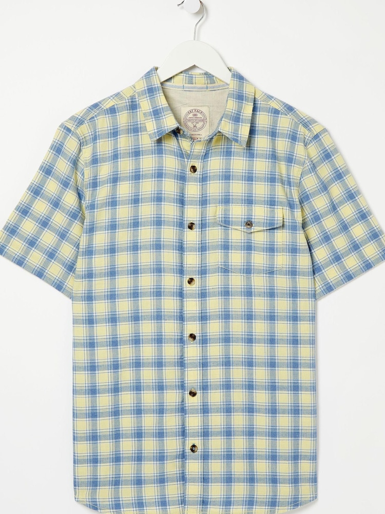 FatFace Yellow Porth Check Shirt - Image 4 of 4