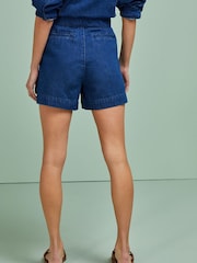 Rinse Blue Patch Pocket Formal Denim Shorts - Image 3 of 5