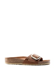 Birkenstock Brown Madrid Oiled Leather Big Buckle Sandals - Image 2 of 5