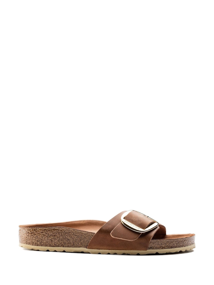 Birkenstock Brown Madrid Oiled Leather Big Buckle Sandals - Image 2 of 5