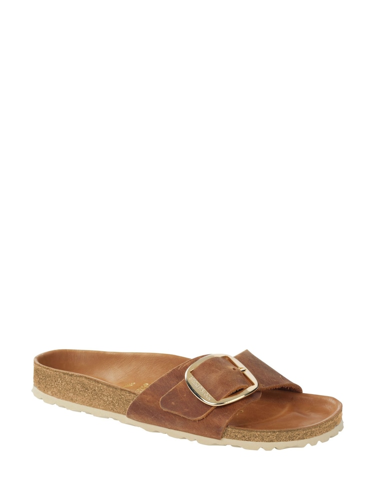 Birkenstock Brown Madrid Oiled Leather Big Buckle Sandals - Image 6 of 6