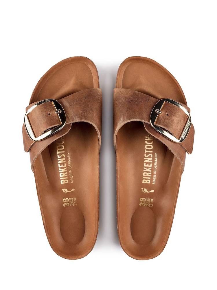 Birkenstock Brown Madrid Oiled Leather Big Buckle Sandals - Image 5 of 5