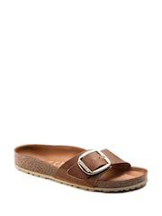 Birkenstock Brown Oiled Leather Madrid Big Buckle Sandals - Image 6 of 6