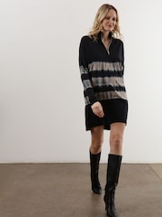 Religion Grey Tie Dye Bliss Jersey Tunic with Zip Funnel Neck - Image 3 of 7