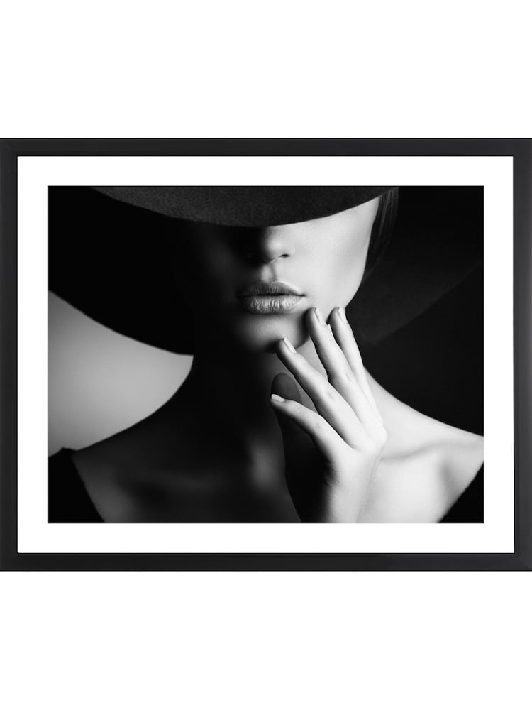 Brookpace Lascelles Black 'Mystery Lady I' Photographic Print in Glass Frame - Image 1 of 3