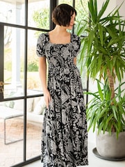 Pour Moi Black Sadie Shirred Dress - Image 3 of 5