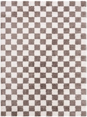 LIVABLISS Brown Fossay Washable Shaggy Checkered Rug - Image 6 of 6