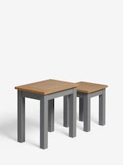 Dove Grey Malvern Oak Effect Nest of Tables - Image 5 of 7