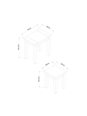 Dove Grey Malvern Oak Effect Nest of Tables - Image 7 of 7