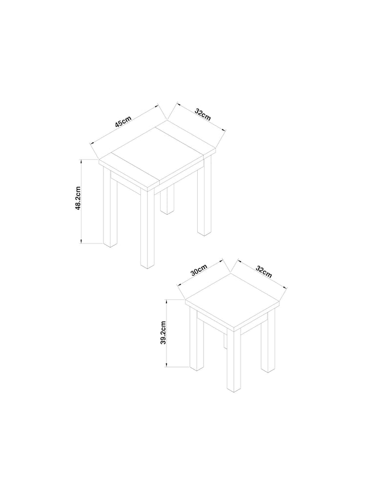 Dove Grey Malvern Oak Effect Nest of Tables - Image 7 of 7