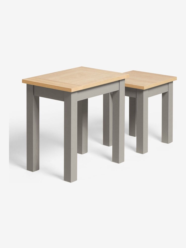 Dove Grey Malvern Oak Effect Nest of Tables - Image 7 of 7 Dove Grey Malvern Oak Effect Nest of Tables - Image 7 of 7
