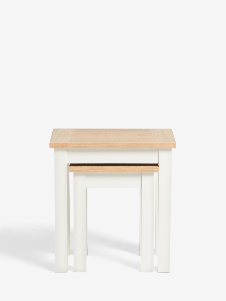 Cream Malvern Oak Effect Nest of Tables - Image 2 of 7