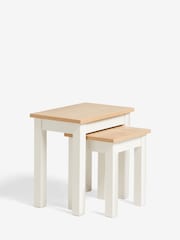 Cream Malvern Oak Effect Nest of Tables - Image 3 of 7