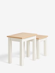 Cream Malvern Oak Effect Nest of Tables - Image 5 of 7
