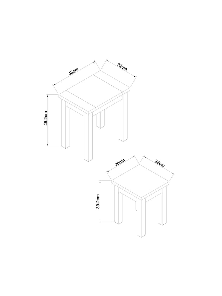 Cream Malvern Oak Effect Nest of Tables - Image 7 of 7