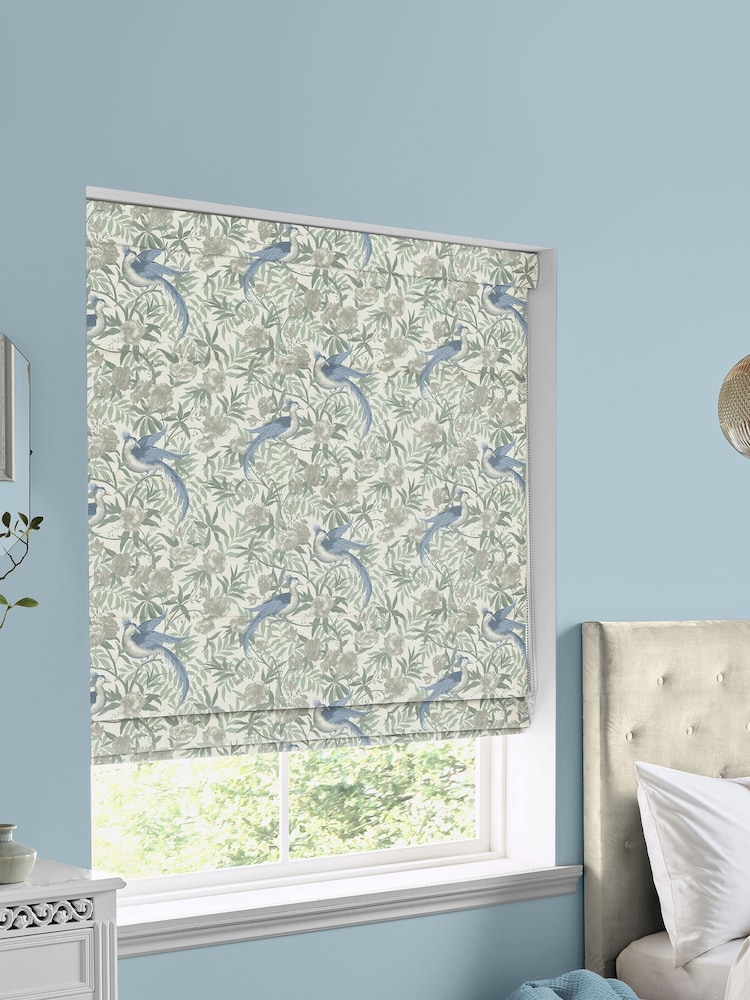 Laura Ashley Blue Osterley Made To Measure Roman Blinds - Image 5 of 6
