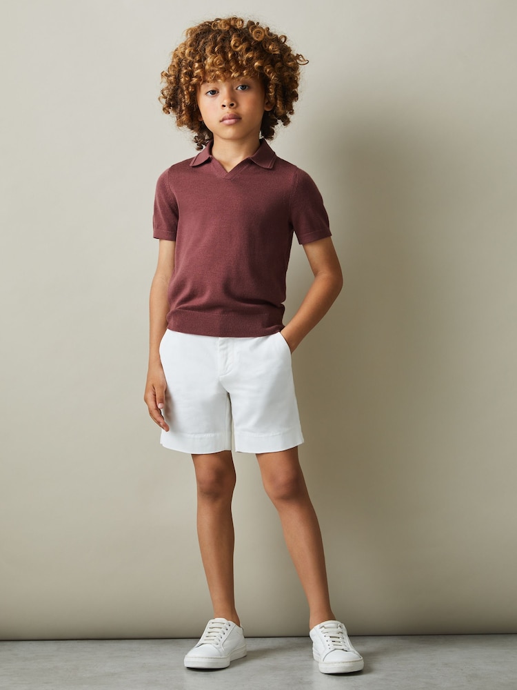 Reiss Berry Duchie Merino Wool Open Collar Polo Shirt - Image 1 of 1