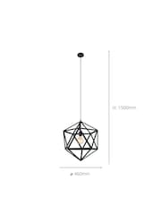 Eglo Black Embleton 1 Light Star Ceiling Light Pendant - Image 3 of 3