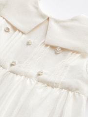 Cream Cream Christening Premium Silk Baby Playsuit (0mths-2yrs) - Image 5 of 7