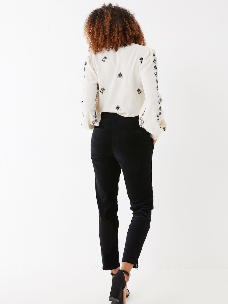 FatFace Isobelle Velvet Black Trousers - Image 2 of 5 FatFace Isobelle Velvet Black Trousers - Image 2 of 5