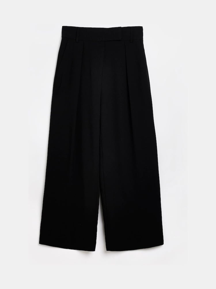 River Island Black Triple Pleat Wide Leg Trousers - Image 4 of 4 River Island Black Triple Pleat Wide Leg Trousers - Image 4 of 4