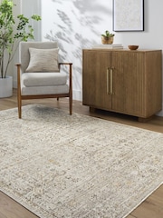 LIVABLISS Taupe Myrtle Avenue I Galey Alix Vintage Traditional Boho Fringe Rug - Image 1 of 6