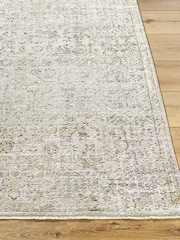 LIVABLISS Taupe Myrtle Avenue I Galey Alix Vintage Traditional Boho Fringe Rug - Image 3 of 6