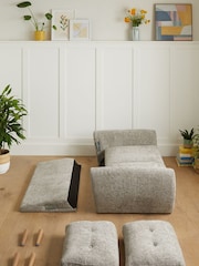 Chunky Chenille Light Grey Oak Effect Leg Wilson Compact 2 Seater Sofa in a Box - Image 2 of 8