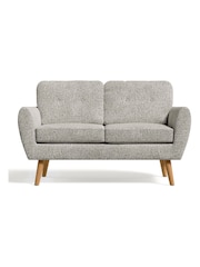 Chunky Chenille Light Grey Oak Effect Leg Wilson Compact 2 Seater Sofa in a Box - Image 4 of 8
