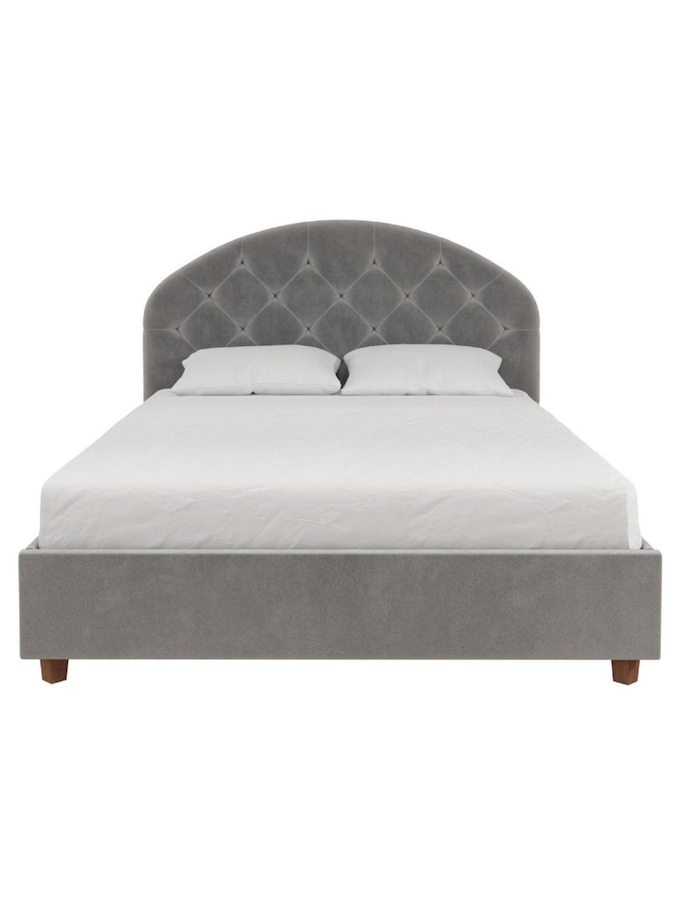 Dorel Home Grey Europe Aspen Velvet Upholstered Bed - Image 2 of 3