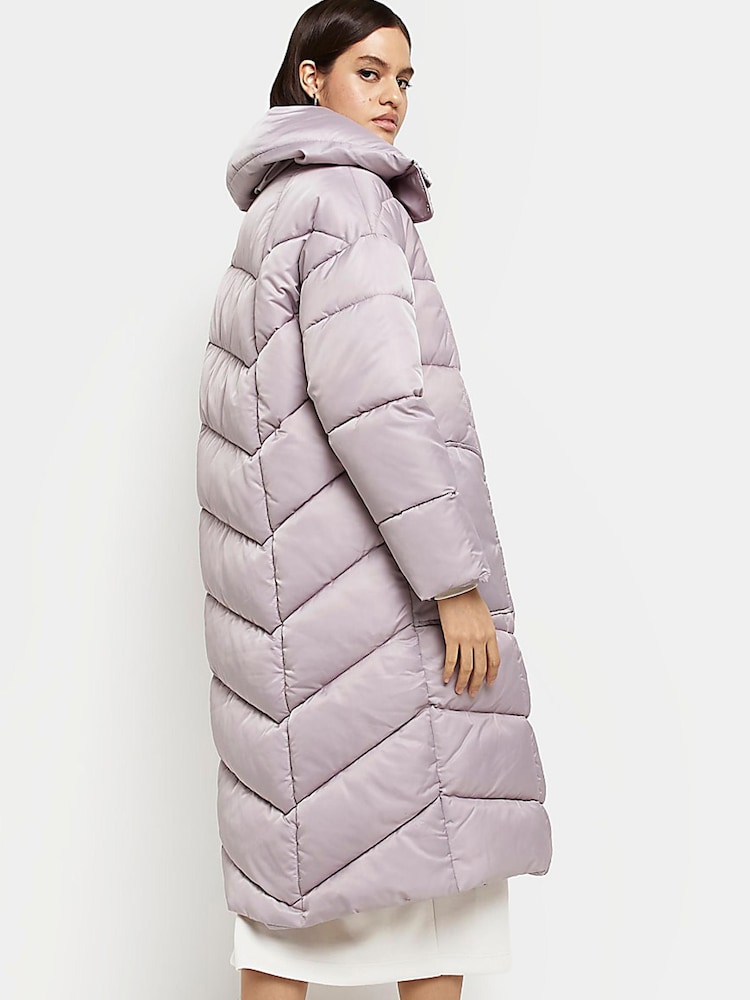 River Island Grey Panelled Puffer Jacket - Image 2 of 5 River Island Grey Panelled Puffer Jacket - Image 2 of 5