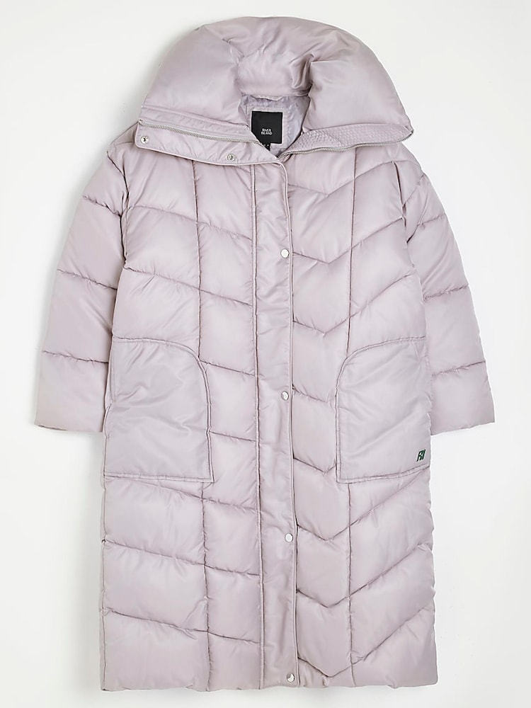 River Island Grey Panelled Puffer Jacket - Image 5 of 5 River Island Grey Panelled Puffer Jacket - Image 5 of 5