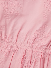Monsoon Pink Puff Sleeve Floral Embroidered Dress - Image 4 of 4