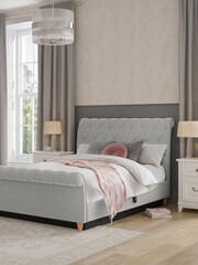 Laura Ashley Baron Chenille Silver Gloucester Upholstered Ottoman Storage Bed Bed - Image 1 of 7