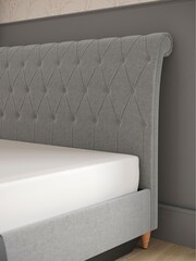 Laura Ashley Baron Chenille Silver Gloucester Upholstered Ottoman Storage Bed Bed - Image 4 of 7