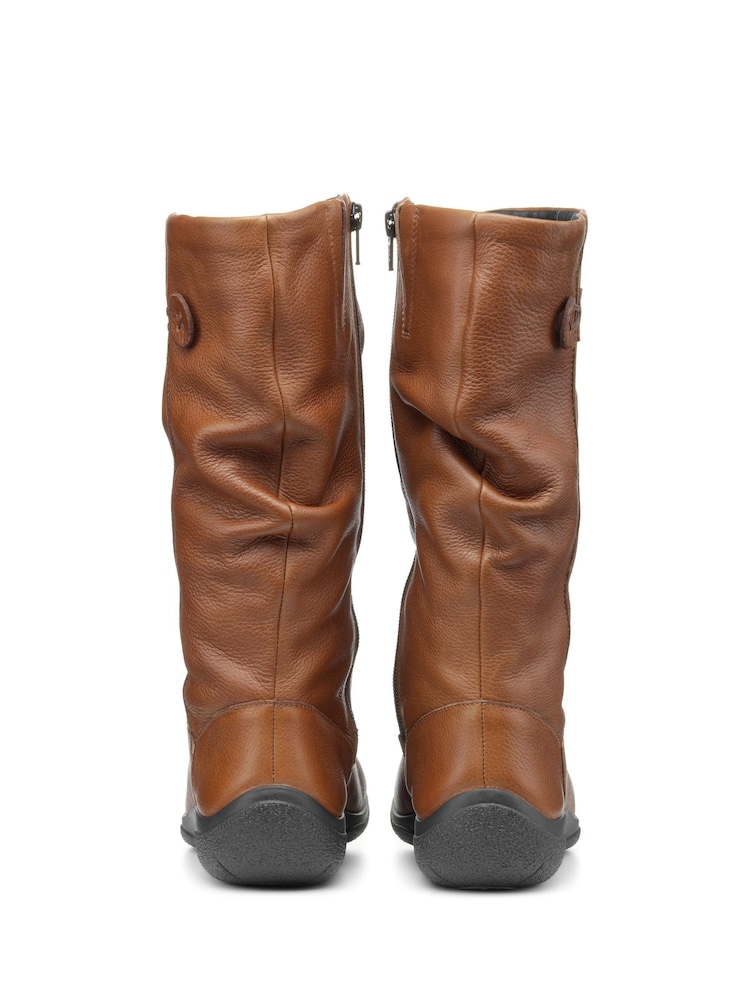 Hotter Tan Brown Wide Fit Derrymore II Zip-Fastening Boots - Image 4 of 4