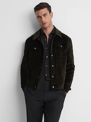 Reiss Black Cocktail Jacquard Button-Through Shirt - Image 3 of 6