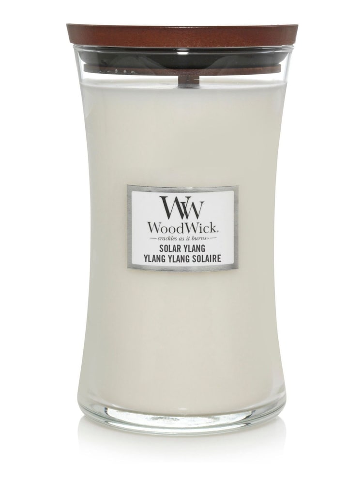 Woodwick White Large Hourglass Solar Ylang Candle - Image 2 of 2