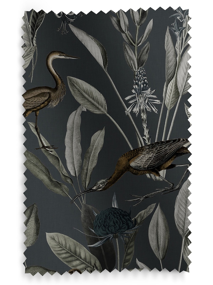 Graham & Brown Midnight Black Glasshouse Made to Measure 100% Cotton Curtains - Image 8 of 8