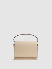 Reiss Buttermilk Daphne Leather Concertina Cross-body Bag - Image 1 of 4