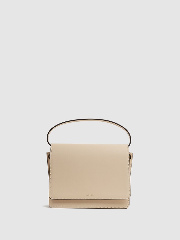 Reiss Buttermilk Daphne Leather Concertina Cross-body Bag - Image 1 of 4