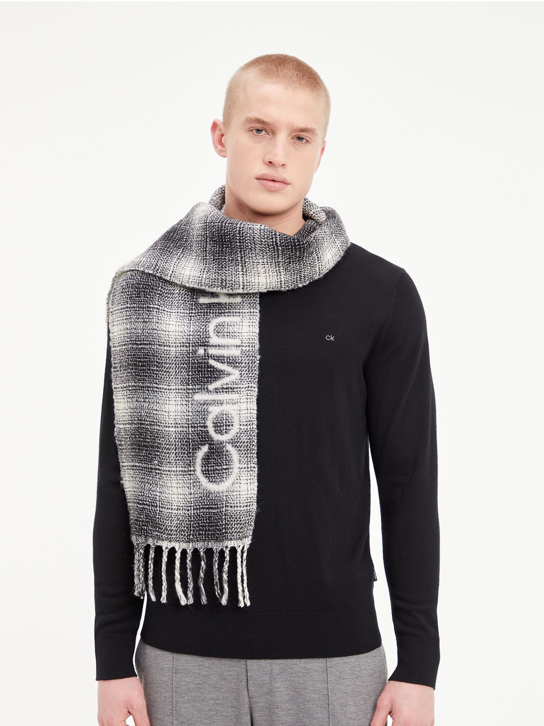 Calvin klein check scarf discount