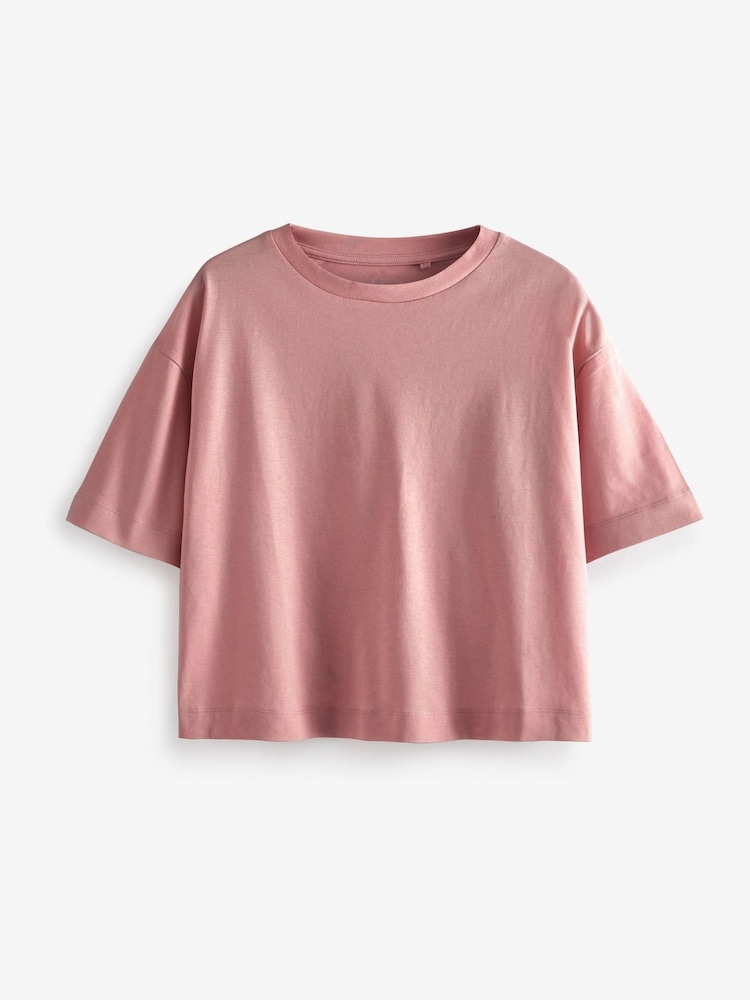 Rose Pink Boxy Relaxed Fit T-Shirt - Image 5 of 5