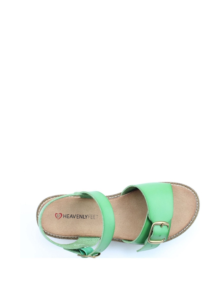 Heavenly Feet Ladies Green Vegan Friendly Comfort Sandals - Image 4 of 4