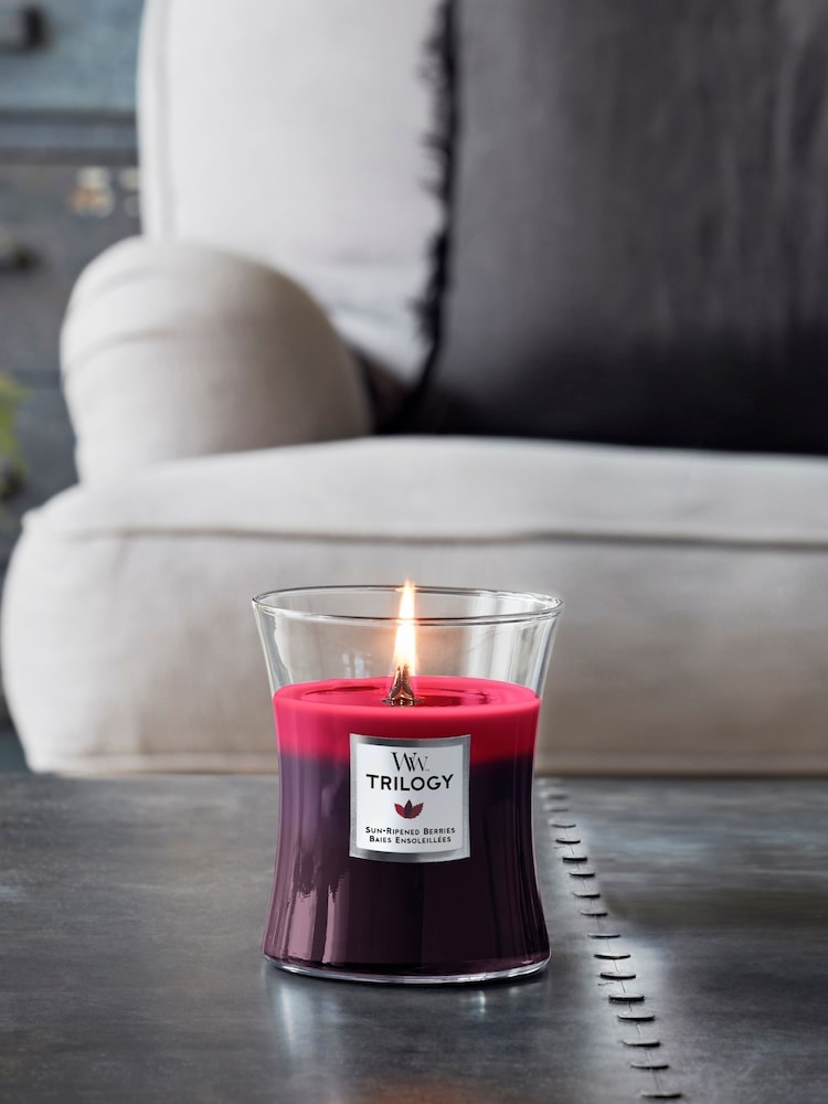 Woodwick Red Medium Trilogy Sun Ripened Berries Candle - Image 1 of 2