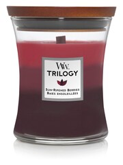 Woodwick Red Medium Trilogy Sun Ripened Berries Candle - Image 2 of 2