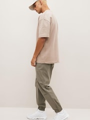 Stone Regular Tapered Stretch Cargo Joggers - Image 7 of 12