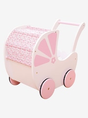 JoJo Maman Bébé Pink Fleur Push-Along Pram - Image 1 of 5