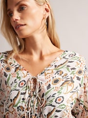 Ted Baker Cream Brienna Tie Front Blouse - Image 4 of 5