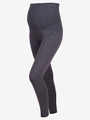 JoJo Maman Bébé Charcoal Grey Cotton Rich Maternity Leggings - Image 5 of 5